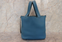 Load image into Gallery viewer, HERMES PICOTIN LOCK MM Clemence leather  Blue jean □O Engraving  Hand bag 700120043
