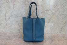 Load image into Gallery viewer, HERMES PICOTIN LOCK MM Clemence leather  Blue jean □O Engraving  Hand bag 700120043
