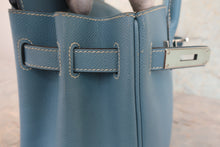 将图片加载到图库查看器，HERMES BIRKIN 30 Epsom leather Blue jean □L刻印 Hand bag 800030174
