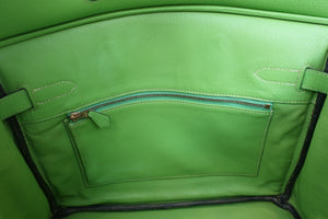 HERMES BIRKIN 30 Clemence leather Apple green □H Engraving Hand bag 700020028