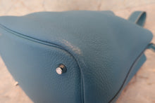 Load image into Gallery viewer, HERMES PICOTIN LOCK MM Clemence leather  Blue jean □O Engraving  Hand bag 700120043
