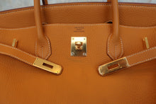 将图片加载到图库查看器，HERMES BIRKIN 40 Clemence leather Natural sable □D刻印 Hand bag 800050054

