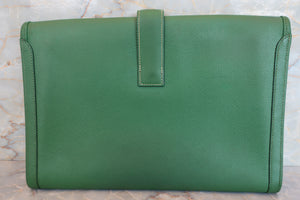 HERMES／エルメス ジジェPM クシュベル グリーン 〇X刻印 クラッチバッグ 700030212
