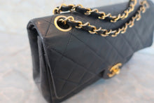 Load image into Gallery viewer, CHANEL Matelasse double flap double chain shoulder bag Lambskin Navy/Gold hadware Shoulder bag 600040069
