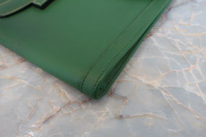 HERMES／エルメス ジジェPM クシュベル グリーン 〇X刻印 クラッチバッグ 700030212