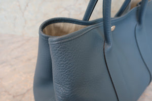 HERMES  GARDEN PARTY PM Negonda leather Blue tempete □R Engraving Tote bag 700090078