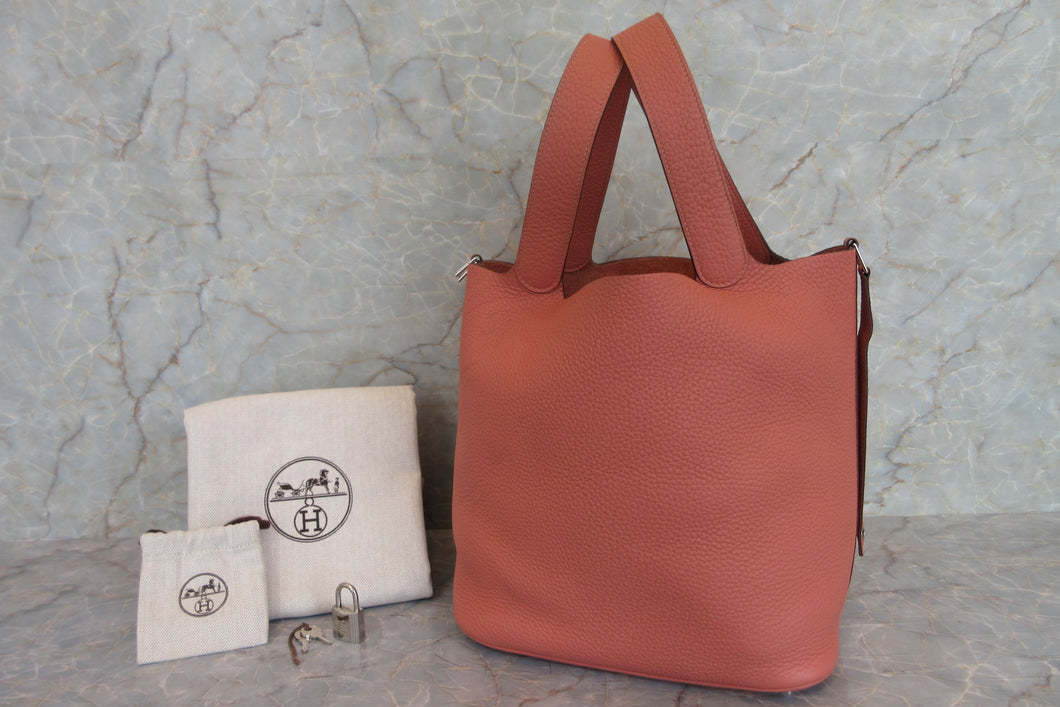 HERMES PICOTIN LOCK GM Clemence leather Crevette □R刻印 Hand bag 700010014