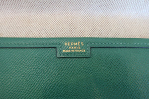 HERMES／エルメス ジジェPM クシュベル グリーン 〇X刻印 クラッチバッグ 700030212