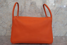 Load image into Gallery viewer, HERMES LINDY 34 Clemence leather Orange □N Engraving Shoulder bag 600080106
