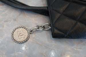 CHANEL Medallion Tote Caviar skin Black/Silver hadware Tote bag 600050154