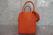 将图片加载到图库查看器，HERMES LINDY 34 Clemence leather Orange □N刻印 Shoulder bag 600080106
