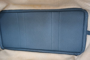 HERMES  GARDEN PARTY PM Negonda leather Blue tempete □R Engraving Tote bag 700090078