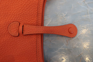 HERMES EVELYNE TPM Clemence leather Terre battue U刻印 Shoulder bag 600100109