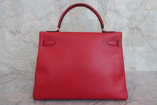 将图片加载到图库查看器，HERMES KELLY 32 Graine Couchevel leather Rouge vif 〇R刻印 Hand bag 800060191
