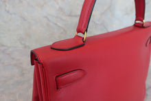 将图片加载到图库查看器，HERMES KELLY 32 Graine Couchevel leather Rouge vif 〇R刻印 Hand bag 800060191
