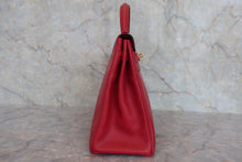 将图片加载到图库查看器，HERMES KELLY 32 Graine Couchevel leather Rouge vif 〇R刻印 Hand bag 800060191
