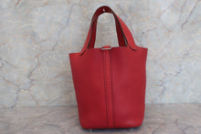 Load image into Gallery viewer, HERMES PICOTIN LOCK PM Clemence leather Rouge garance □P Engraving Hand bag 600090155
