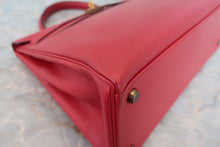将图片加载到图库查看器，HERMES KELLY 32 Graine Couchevel leather Rouge vif 〇R刻印 Hand bag 800060191
