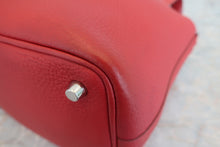 Load image into Gallery viewer, HERMES PICOTIN LOCK PM Clemence leather Rouge garance □P Engraving Hand bag 600090155
