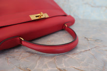 将图片加载到图库查看器，HERMES KELLY 32 Graine Couchevel leather Rouge vif 〇R刻印 Hand bag 800060191
