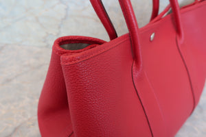HERMES  GARDEN PARTY PM Negonda leather Rouge casaque □R Engraving Tote bag 700030222