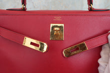 将图片加载到图库查看器，HERMES KELLY 32 Graine Couchevel leather Rouge vif 〇R刻印 Hand bag 800060191
