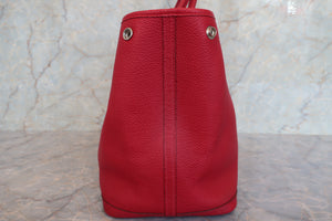 HERMES  GARDEN PARTY PM Negonda leather Rouge casaque □R Engraving Tote bag 700030222