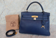 画像をギャラリービューアに読み込む, HERMES／エルメス ケリー32 トリヨンクレマンス ブルー 〇Z刻印 ショルダーバッグ 700040243
