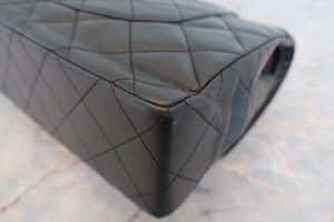 CHANEL/シャネル パリ限定マトラッセダブルフラップチェーンショルダーバッグ ラムスキン ブラック/ゴールド金具 ショルダーバッグ 700070024