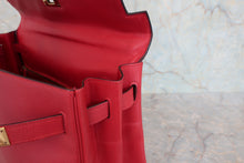 将图片加载到图库查看器，HERMES KELLY 32 Graine Couchevel leather Rouge vif 〇R刻印 Hand bag 800060191
