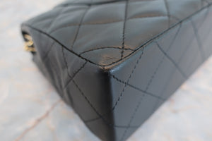 CHANEL/シャネル パリ限定マトラッセダブルフラップチェーンショルダーバッグ ラムスキン ブラック/ゴールド金具 ショルダーバッグ 700070024