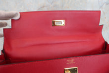 将图片加载到图库查看器，HERMES KELLY 32 Graine Couchevel leather Rouge vif 〇R刻印 Hand bag 800060191
