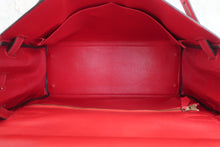 将图片加载到图库查看器，HERMES KELLY 32 Graine Couchevel leather Rouge vif 〇R刻印 Hand bag 800060191
