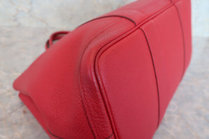 HERMES  GARDEN PARTY PM Negonda leather Rouge casaque □R Engraving Tote bag 700030222