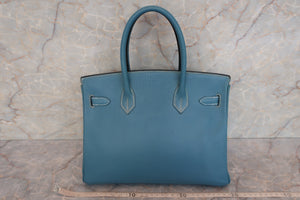 HERMES BIRKIN 30 Chevre myzore goatskim Blue jean □C刻印 Hand bag 500070148