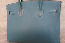 将图片加载到图库查看器，HERMES BIRKIN 30 Chevre myzore goatskim Blue jean □C刻印 Hand bag 500070148
