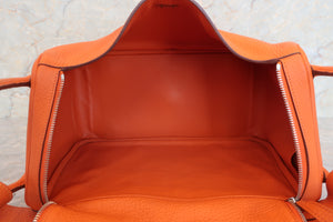 HERMES LINDY 34 Clemence leather Orange □N Engraving Shoulder bag 600080106