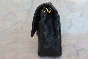 CHANEL Matelasse double flap double chain shoulder bag Lambskin Black/Gold hadware Shoulder bag 600050231