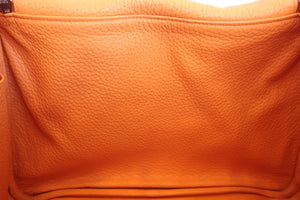 HERMES LINDY 34 Clemence leather Orange □N Engraving Shoulder bag 600080106