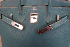 HERMES BIRKIN 30 Chevre myzore goatskim Blue jean □C刻印 Hand bag 500070148