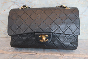 CHANEL/シャネル マトラッセWフラップWチェーンショルダーバッグ ラムスキン ブラック/ゴールド金具 ショルダーバッグ 700070050