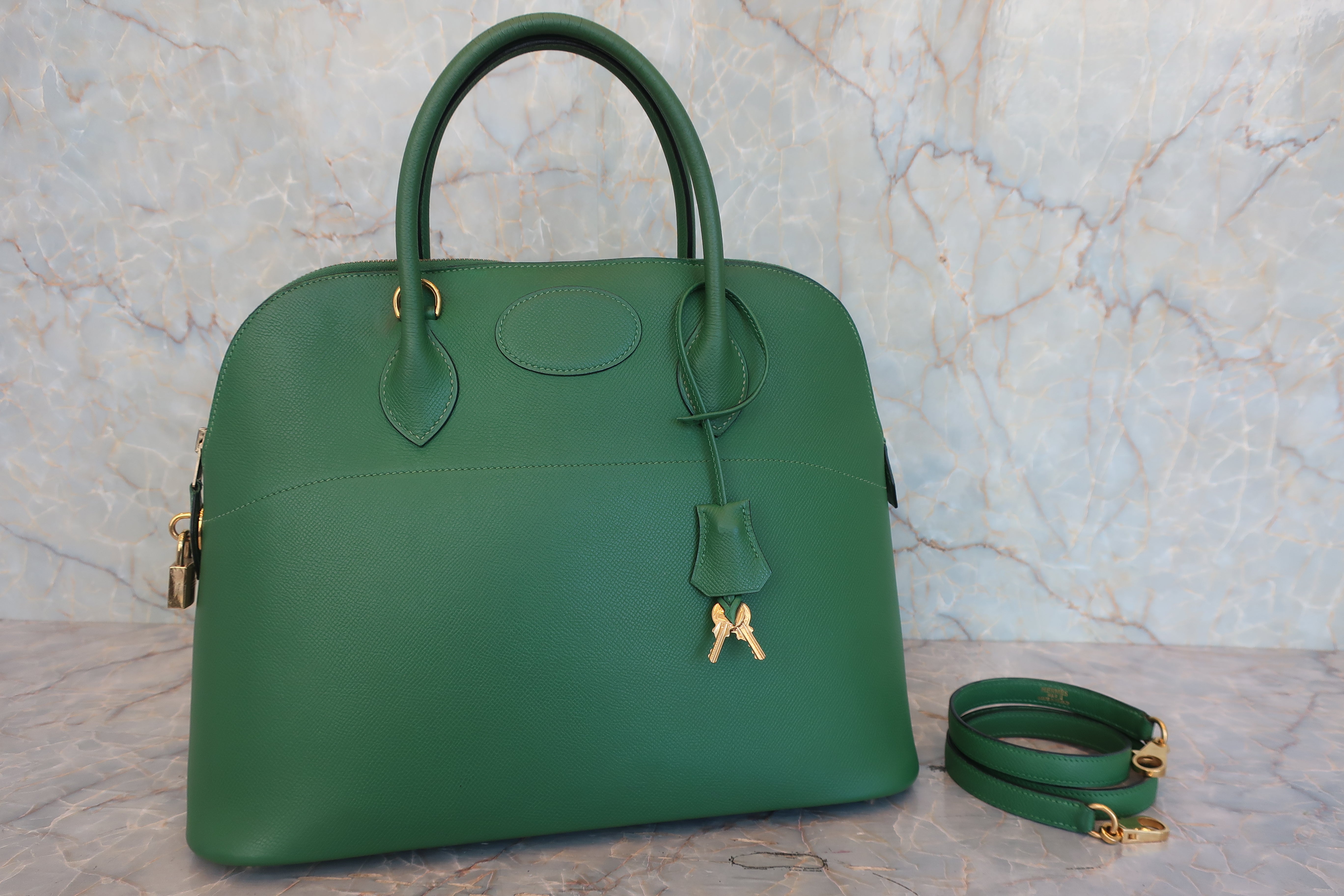エルメス　ボリード35 ディープグリーン HERMES／エルメス ボリード35 クシュベル グリーン □C刻印 ショルダー