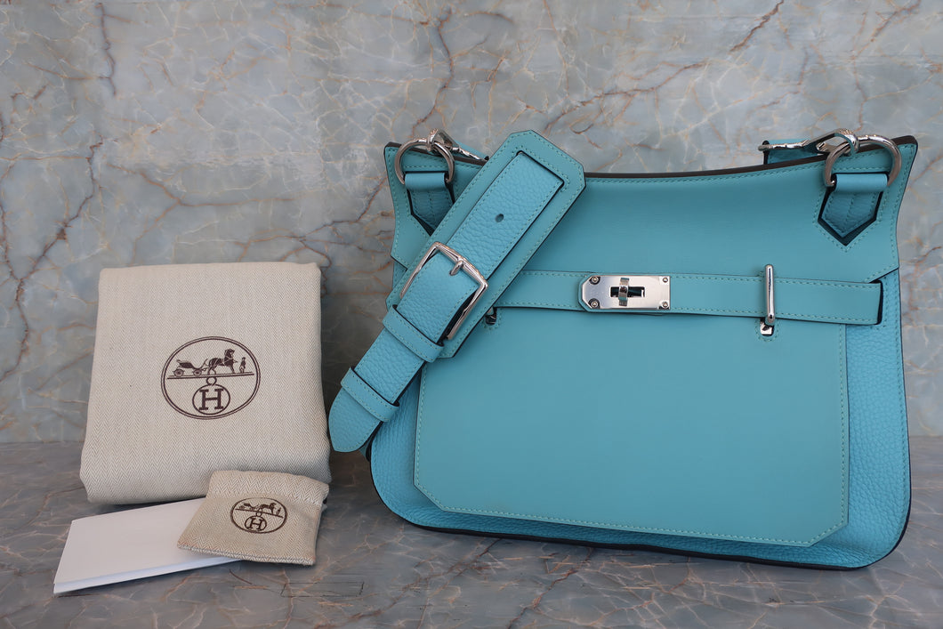 HERMES／エルメス ジプシエール30 トリヨンクレマンス/ヴォースイフト ブルーアトール T刻印 ショルダーバッグ 700030131