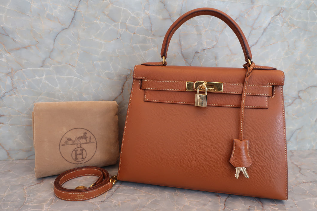 HERMES KELLY 32 Graine Couchevel leather Gold 〇U刻印 Shoulder bag 600100182