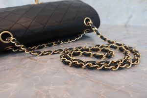 CHANEL/シャネル マトラッセWフラップWチェーンショルダーバッグ ラムスキン ブラック/ゴールド金具 ショルダーバッグ 700070050