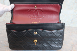 CHANEL/シャネル マトラッセWフラップWチェーンショルダーバッグ ラムスキン ブラック/ゴールド金具 ショルダーバッグ 700070050
