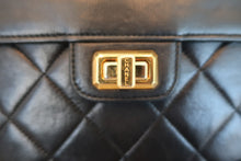 Load image into Gallery viewer, CHANEL 2.55 Matelasse chain shoulder bag Lambskin Black/Gold hadware Shoulder bag 600050159
