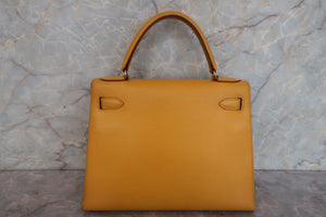 HERMES／エルメス ケリー28 クシュベル ジョーヌ 〇Z刻印 ショルダーバッグ 700080126