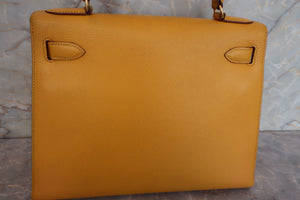 HERMES／エルメス ケリー28 クシュベル ジョーヌ 〇Z刻印 ショルダーバッグ 700080126