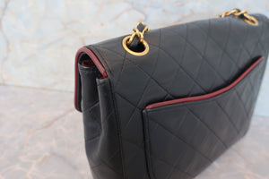 CHANEL/シャネル マトラッセバイカラーチェーンショルダーバッグ ラムスキン ブラック/レッド/ゴールド金具 ショルダーバッグ 700080041